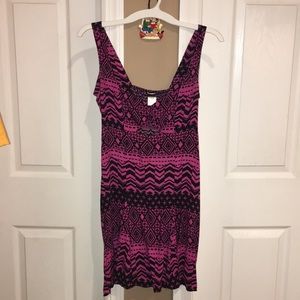 Pink and black funky design dress